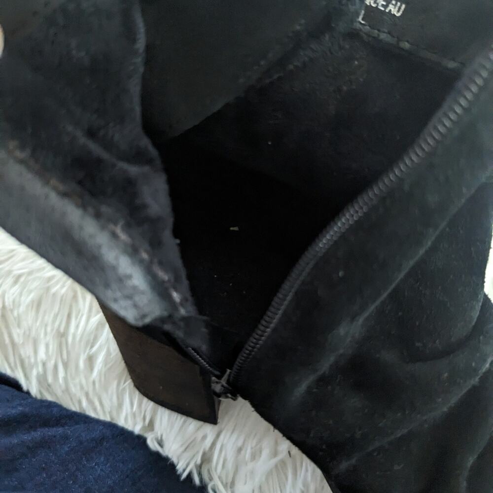 Women's Bos & Co. Barlow Genuine Leather Black Boots Back Tie 40 = 9  -- 9.5 - Picture 6 of 12